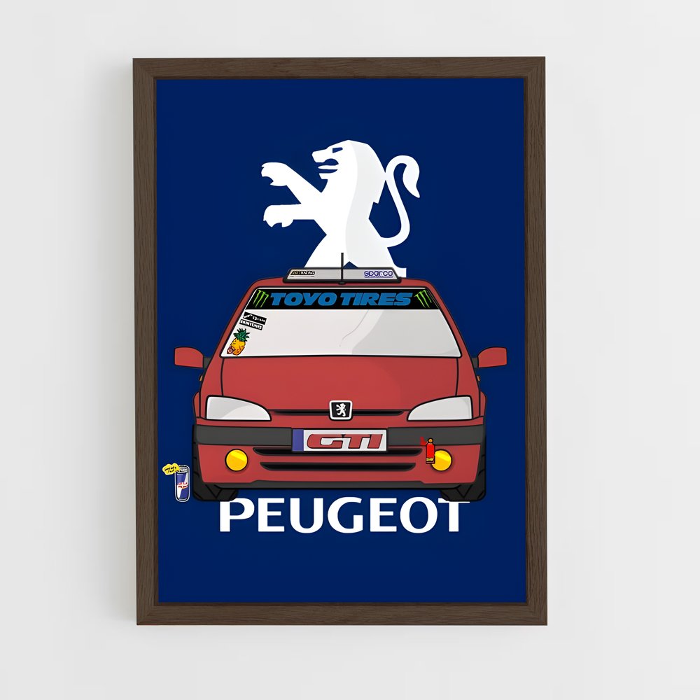 Poster Chat et Moteur – affiche Peugeot (vue 5)